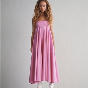 Zara pink poplin midi dress
